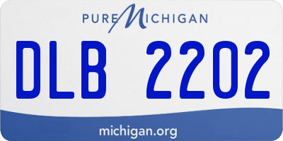 MI license plate DLB2202