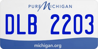 MI license plate DLB2203