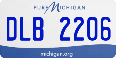 MI license plate DLB2206