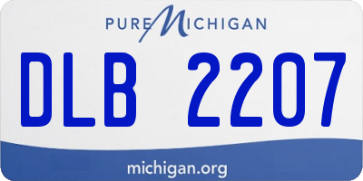 MI license plate DLB2207