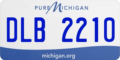 MI license plate DLB2210