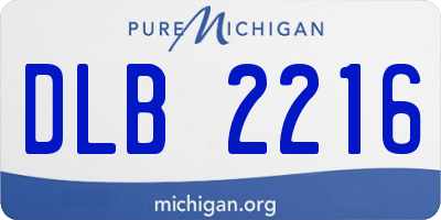 MI license plate DLB2216
