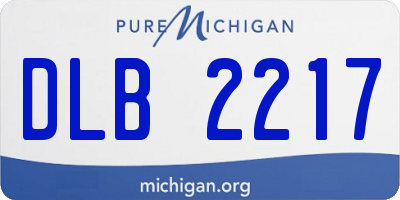 MI license plate DLB2217