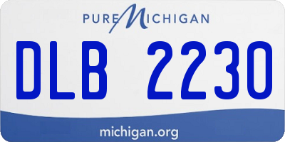 MI license plate DLB2230