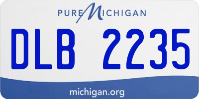 MI license plate DLB2235