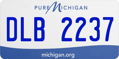 MI license plate DLB2237