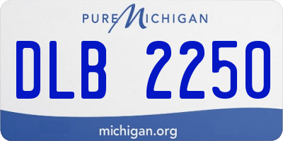 MI license plate DLB2250