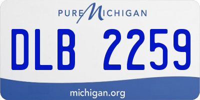 MI license plate DLB2259