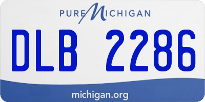 MI license plate DLB2286