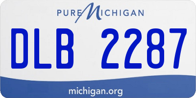 MI license plate DLB2287