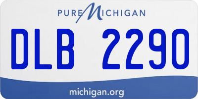 MI license plate DLB2290
