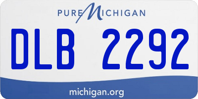 MI license plate DLB2292