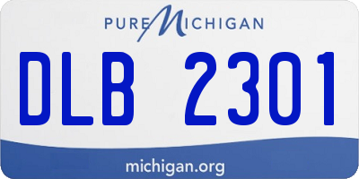 MI license plate DLB2301