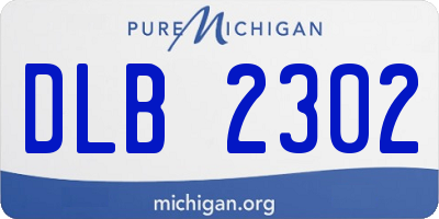 MI license plate DLB2302