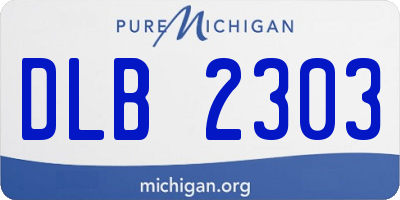 MI license plate DLB2303