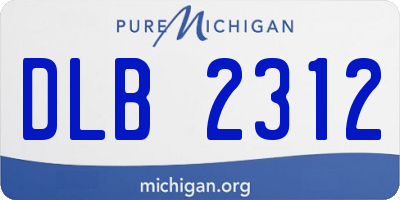 MI license plate DLB2312