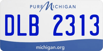 MI license plate DLB2313