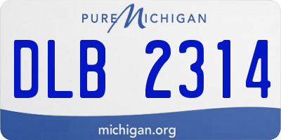 MI license plate DLB2314