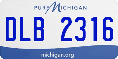 MI license plate DLB2316