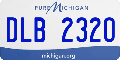 MI license plate DLB2320