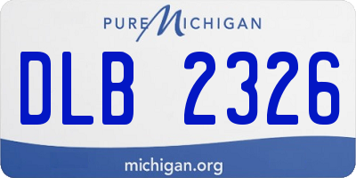 MI license plate DLB2326