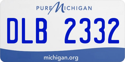 MI license plate DLB2332