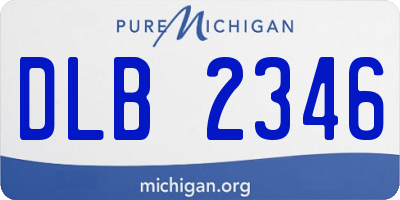 MI license plate DLB2346