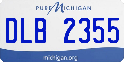 MI license plate DLB2355