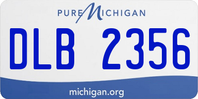 MI license plate DLB2356