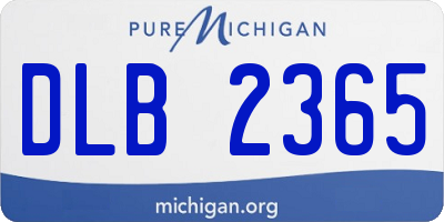 MI license plate DLB2365