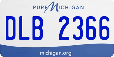 MI license plate DLB2366