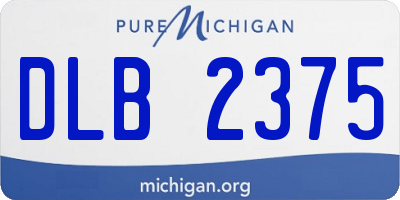 MI license plate DLB2375