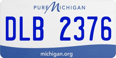 MI license plate DLB2376