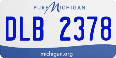 MI license plate DLB2378