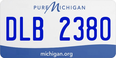 MI license plate DLB2380