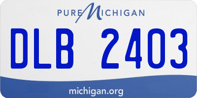 MI license plate DLB2403