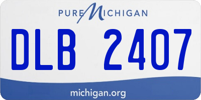 MI license plate DLB2407