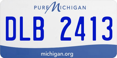 MI license plate DLB2413