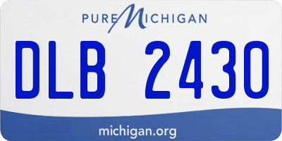 MI license plate DLB2430