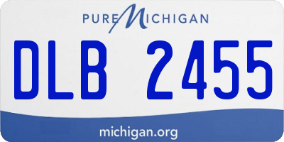 MI license plate DLB2455