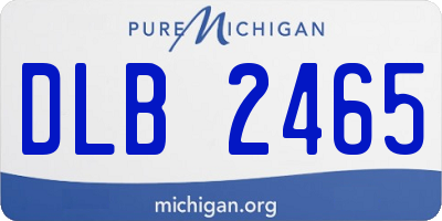MI license plate DLB2465