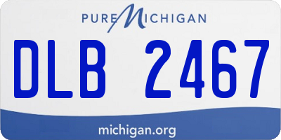 MI license plate DLB2467