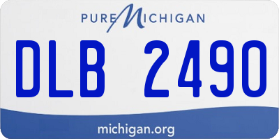 MI license plate DLB2490