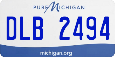 MI license plate DLB2494