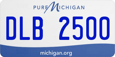 MI license plate DLB2500