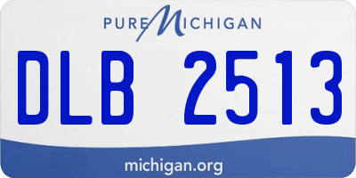 MI license plate DLB2513
