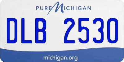 MI license plate DLB2530
