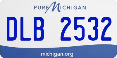 MI license plate DLB2532