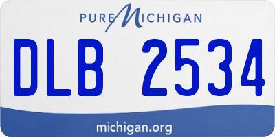 MI license plate DLB2534