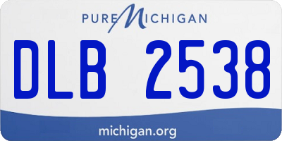 MI license plate DLB2538